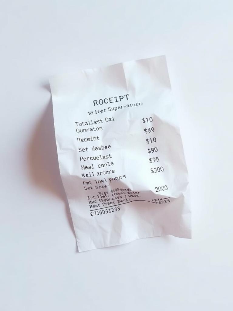 Recibo escaneado de supermercado